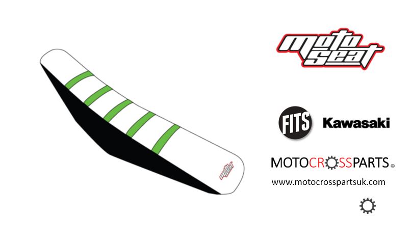 KAWASAKI KXF250 2013-2015 / KXF450 2012-2015 BLACK / WHITE / GREEN SEAT COVER