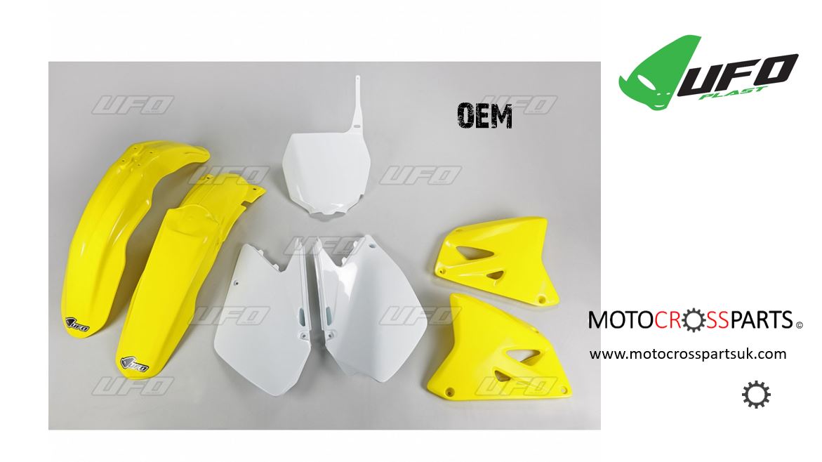 UFO Motocross Plastic Kit Suzuki RM 125 250 2006-2017 Yellow SUKIT406-102
